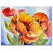 DESIGN ART Designart Bouquet of Full Blown Poppies Floral Art Canvas Print 36 in. wide x 28 in. high - 3 Panels