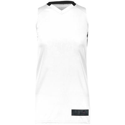 Augusta Sportswear 1732 Athletic Women's Step-Back Basketball Jersey T-Shirt in White/Black size XL | Polyester