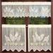 Zodanni 1/2/3Pcs Drapes Tiers Kitchen Curtains Decor Luxury Sheer Voile Topper Window Curtain Sheers Rod Pocket Short Panel Beige W:30 x H:24 x2