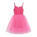 Little Girls Dress Tutu Dress Toddler Cotton Tutu Dress Tulle Dresses Little Girl Sleeveless Princess Blue Spaghetti Strap Solid Color Dress Kids Baby Sweet Sundress Outwear Leisure Dailywear