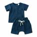 Summer Savings Clearance! Edvintorg 3Months-3Years Korean Baby Boy Summer Clothes Set Children s Clothing Summer Crepe Gauze T-Shirt Short Sleeve Shorts With Pocket 2Pcs Baby Girls Clothing Sets