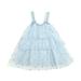 TAIAOJING Toddler Baby Girls Tutu Dress Suspender Dress In Summer Love Printed Middle And Young Princess Princess Net Yarn Cake Dress Cute Sundress 6-7 Years