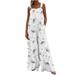 LYXSSBYX Womens Rompers and Jumpsuits for Summer Fashion Women Casual Cold Shoulder Jumpsuit Printing Button Suspender Jumpsuits Wide Pocket Leg Pant