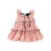 WakeUple Toddler Baby Girls Summer Dresses Sleeveless Bow Front Dots Print Tiered Tank Dresses