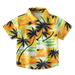 Pejock Little Boys Girls Button Down Hawaiian Shirts Short Sleeve Cool Graphic Print Tops T-Shirt Toddler Baby Athletic Shirts Tops 2-12Years