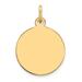 Carat in Karats 10K Yellow Gold Plain .013 Gauge Circular Engravable Disc Charm Pendant (19mm x 12mm)