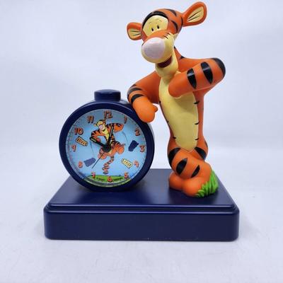 Disney Other | Disney Winnie The Pooh Tiger Talking Alarm Clock 8.25 In Vintage Fantasma Works | Color: Blue/Orange | Size: 8.25 In Height X 7 In Length X 4.25 In Width