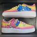 Nike Shoes | Custom Nike Air Force 1s "Care Bears". Size 7y Or Womens Size 8.5. | Color: Blue/Yellow | Size: Unisex Size 7y
