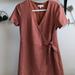Madewell Dresses | Madewell Texture And Thread Rusty Orange-Pink Wrap Dress. Size M | Color: Orange/Pink | Size: M