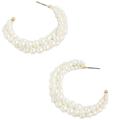 J. Crew Jewelry | J. Crew Earrings Hoop 1.75” Braided Pearls Bo960 | Color: White | Size: Os