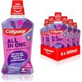 Colgate Mundspülung ALL IN ONE 6x500 ml – für sofortige & anhaltende Frische und Kariesschutz – antibakterielle Mund- und Zahnreinigung ohne Alkohol** für optimalen Schutz