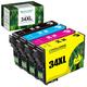 ECHALLENGE Golfball 34XL Druckerpatronen Multipack 4-farbig für Epson 34 34 XL für epson wf 3720 wf 3725 druckerpatronen