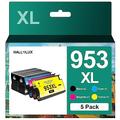 953XL Ink Cartridges 5-Pack High Yield Remanufactured for HP 953 XL Ink Compatible for HP Officejet Pro 7720 7730 7740 8210 8218 8710 8715 8720 8725 8728 8730 8740 (2 Black 1 Cyan 1 Magenta 1 Yellow)