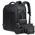 Lekesky Expandable laptop backpack 40L Travel Laptop Backpack Carry on Travel Backpack Travel Rucksack Bag for Women Overnight Backpack Bag for Women Men with Storage Bags,Black