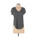 Columbia Active T-Shirt: Black Stripes Activewear - Women's Size X-Small