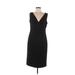 Eliza J Casual Dress - Sheath Plunge Sleeveless: Black Print Dresses - Women's Size 8