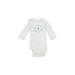 Carter's Long Sleeve Onesie: Gray Marled Bottoms - Size Newborn