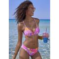 Triangel-Bikini-Top SUNSEEKER "Butterfly" Gr. 36, Cup C/D, lila (lila, orange) Damen Bikini-Oberteile Ocean Blue