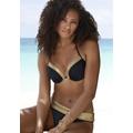 Push-Up-Bikini-Top LASCANA "Elodie" Gr. 40, Cup B, goldfarben (schwarz, goldfarben) Damen Bikini-Oberteile Ocean Blue