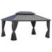 Outsunny Aluminum Patio Gazebo Aluminum/Hardtop/Metal in Brown | 121.2 H x 190.8 W x 144 D in | Wayfair 84C-204V01