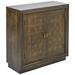 Dakota Fields 40 Inch Square Circle Pattern 2 Brass Doors Wood Base Accent Cabinet Greece Wood in Brown | 40 H x 40 W x 17 D in | Wayfair