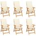 Red Barrel Studio® Solid Teak Wood Reclining Chairs w/ Cushions Wood in Pink/White | 59 W in | Outdoor Furniture | Wayfair