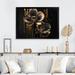 House of Hampton® Black & Gold Orchid I Black & Gold Orchid I - Print Canvas, Cotton in Black/Blue | 12 H x 20 W x 1 D in | Wayfair