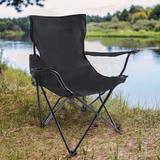 Arlmont & Co. Nihaana Folding Camping Chair Metal in Black | 31 H x 18 W x 31 D in | Wayfair 28FA8F019373498EA4A4226BFE585753