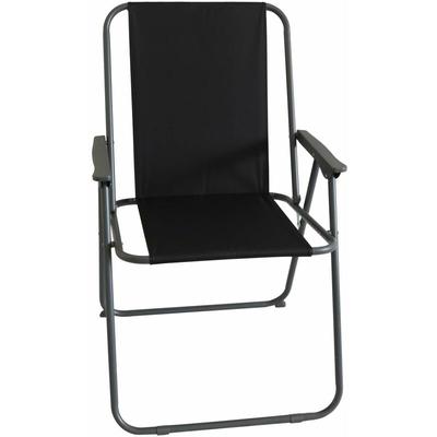 Picknick Stuhl schwarz grau Metallgestell klappbar Campingstuhl Angler - Schwarz