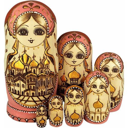 QAZ - Brand of Nesting Dolls, 7 Stück, Serie russischer Matroschka-Puppen Russische Puppen 7-teilig