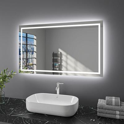 Finmrys - 100x60cm Badspiegel led Touch mit Beleuchtung 3 Lichtfarbe Beschlagfrei Wandspiegel Bad Image