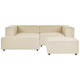 Ecksofa mit Ottomane Beige Leinen L-förmig 2-Sitzer Modulsofa Rechtsseitig Wohnzimmermöbel Modern Wohnzimmer Salon Wohnecke Sitzecke