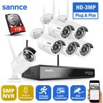 WiFi Kit de Vidéosurveillance IP66 Smart ir 6 caméras intégré Microphone Alerte e-mail Video Kit de