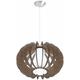 Lampe à suspension brun Stellato 3 bois, verre, blanc 1X40W h: 150 ø 50 cm