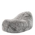 Pouf fausse fourrure gris loup