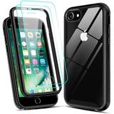 Case Compatible with iPhone SE iPhone 8 Case iPhone 7/ 6s/6 Case with Tempered Glass Screen Protector [2 Pack] Full-Body Shockproof Hybrid Phone Cover Case for iPhone SE/8/7/6s/6