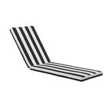 Outdoor Indoor Chaise Lounge Cushion 74.4 x22.05 x2.76 Lounge Chair Cushion Replacement Patio Furniture Cushion 1PCS Black White(Iron frame not included)