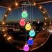 24 Styles Solar Wind Chimes Solar Lights Outdoor Decorative Color-Changing LED Light Solar Powered Mobile Hanging Chimes Garden Decor Garden Gifts-Snowman