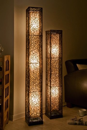 Rattanlampe 'Clara', quadratisch, 164cm Image