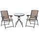 Outsunny 3-Piece Garden Bistro Folding Chairs & Table Set