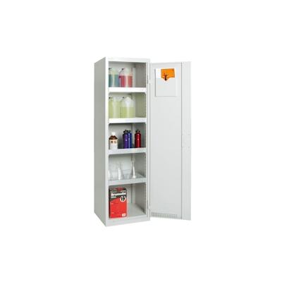 PROREGAL Belüfteter Umweltschrank & Gefahrstoffschrank mit 1 Tür, HxBxT 180x50x50cm, 4 Auffangwannen mit je 10L, Lichtgrau/Lichtgrau Image