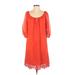 Eva Mendes by New York & Company Casual Dress - A-Line: Red Print Dresses - Women's Size Small