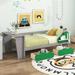 Daybed with Green Leaf Shape Drawers, Wood Daybed Frame Twin Size Day Bed with Desk and Shelves for Bedroom, Living Room