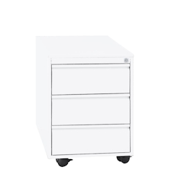 STEELBOXX Büro Rollcontainer Frontgriffleiste 3 Schubladen 626 x 400 x 590 mm signalweiß X-505157 Image
