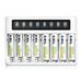 EBL 8Bay LCD Smart Charger with (4pcs) 1.2V AA Rechargeable Battery 2800mAh and (4pcs) AAA Batteries 1100mAh