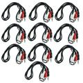 10/20PCS 3.5mm 1/8 Male Stereo plug Jack TO 2 RCA Stereo Phone Audio Speaker Cable