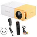 Lomubue 1 Set YG300 Mini LED Projector Built-in Speaker Manual Focusing /USB/AV 1080P High Clarity Home Phone Projector Home Supplies