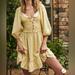Free People Dresses | Free People Summer Picnic Mini Dress Nwot Size L | Color: Yellow | Size: L