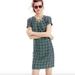 J. Crew Dresses | J Crew 6 Black Label Dress Green Navy Print Swoop Medallion Latticework Shift | Color: Blue/Green | Size: 6