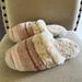 Madewell Shoes | Madewell Women’s Quilted Fuzzy Soft Slip On Slippers Pink Cream Size 7 | Color: Cream/Pink | Size: 7